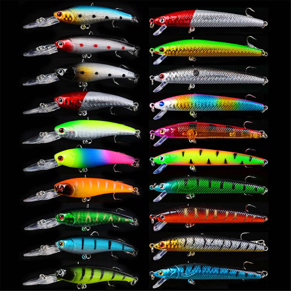 Fishing Lure Topwater - 20 sztuk/partia Minnow zestaw przynęt wędkarskich