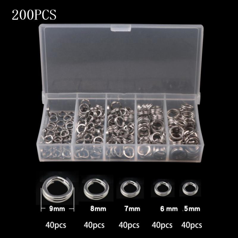 Fishing Lure Accessories - 200 SZTUK 5 Rozmiarów Wytrzymałe kółka