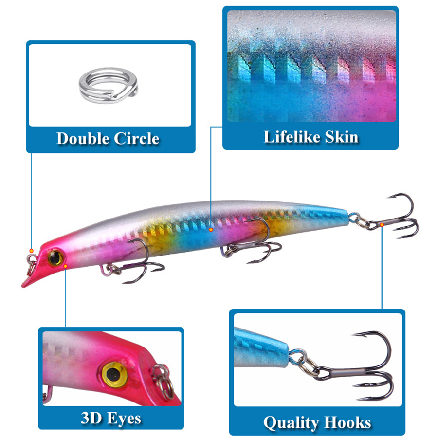 6 sztuk Crankbaits przynęty mo – Fishing Lure Topwater recenzja i cena